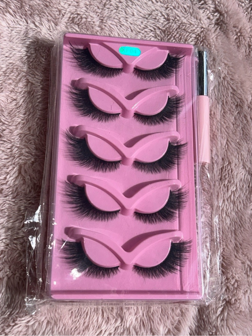 False Eyelash Set with Applicator - Pink